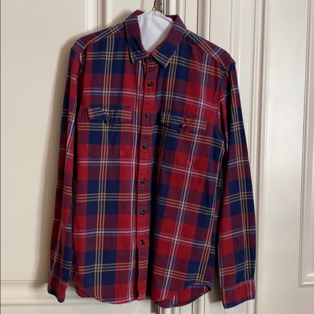 J. Crew  red and blue button down